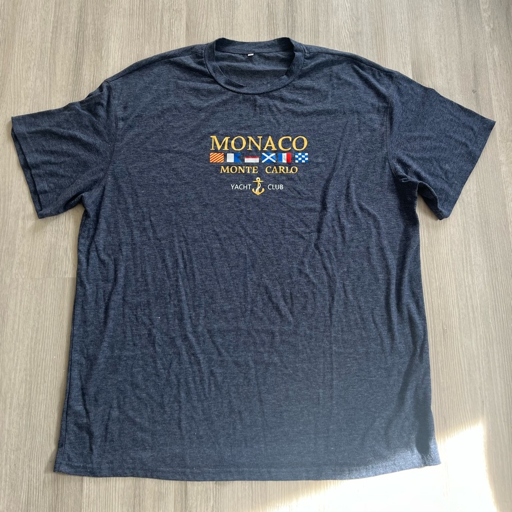 Blue Graphic T-shirt; Monaco Monte Carlo Yacht Club. Size XL